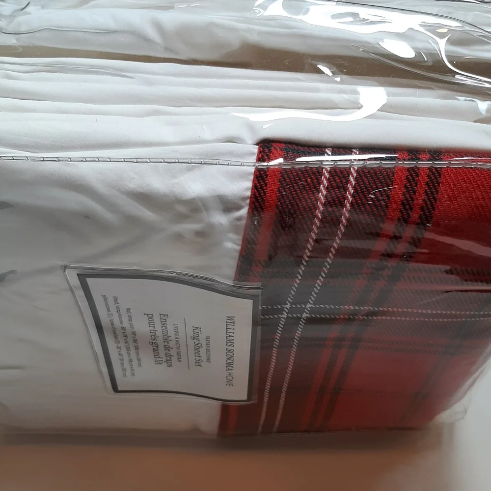 *Williams Sonoma Tartan King Sheet Set